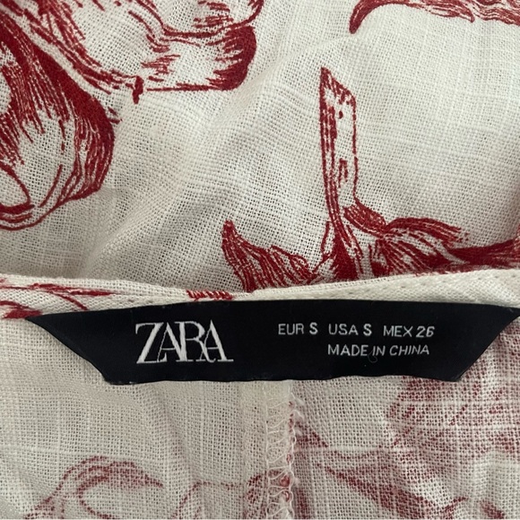 Zara white red floral print wrap top 37417 - Picture 7 of 9